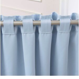 Sky blue thermal blackout curtains